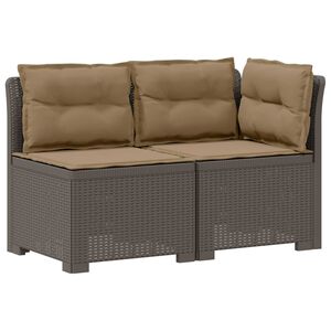 vidaXL Canap&eacute; de jardin 2 places avec coussins look rotin PP