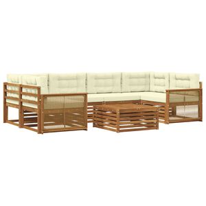 vidaXL Ensemble de canap&eacute;s d'ext&eacute;rieur 7 pc Naturel et Cr&egrave;me
