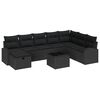 vidaXL Ensemble de Canap&eacute;s 9 pc Noir polyrotin