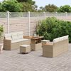 vidaXL Ensemble de canap&eacute; de jardin 9 pcs Beige polyrotin
