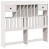 vidaXL Lit bibliothèque sans matelas blanc 135x190 cm bois pin massif