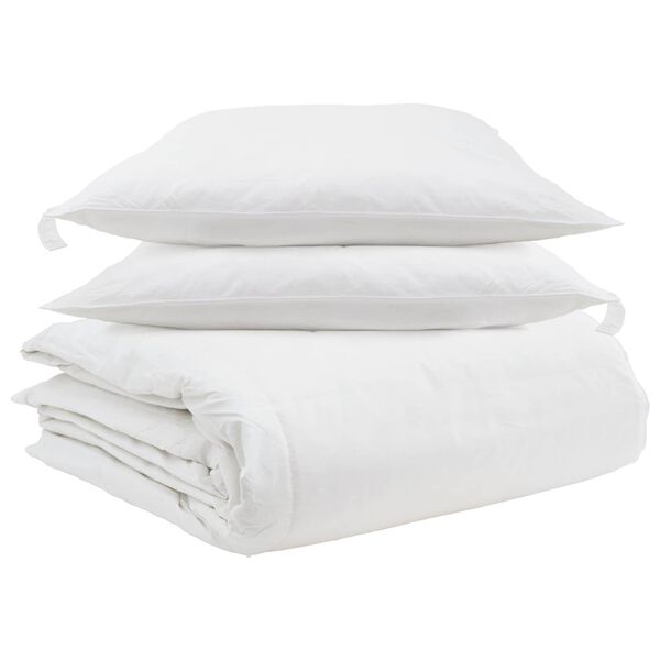 vidaXL Ensemble de Duvet avec oreiller 3 pcs Blanc Plume de canard