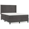 vidaXL Sommier &agrave; lattes de lit et matelas Gris fonc&eacute; 140x200cm Velours