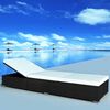 vidaXL Chaise longue avec coussin Résine tressée Noir