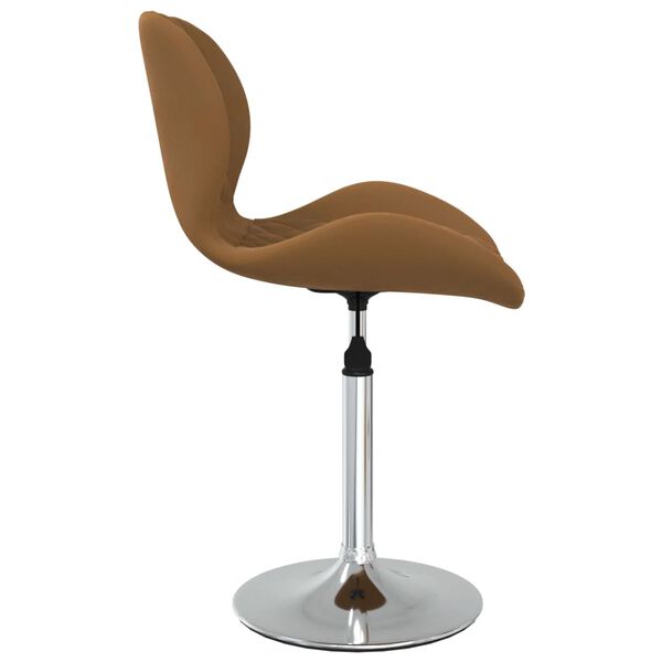 vidaXL Chaise pivotante de salle &agrave; manger Marron Velours