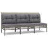 vidaXL Salon de jardin 3 pcs avec coussins Gris R&eacute;sine tress&eacute;e