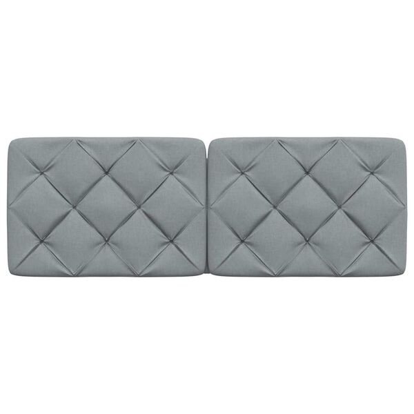 vidaXL Coussin de t&ecirc;te de lit gris clair 140 cm tissu