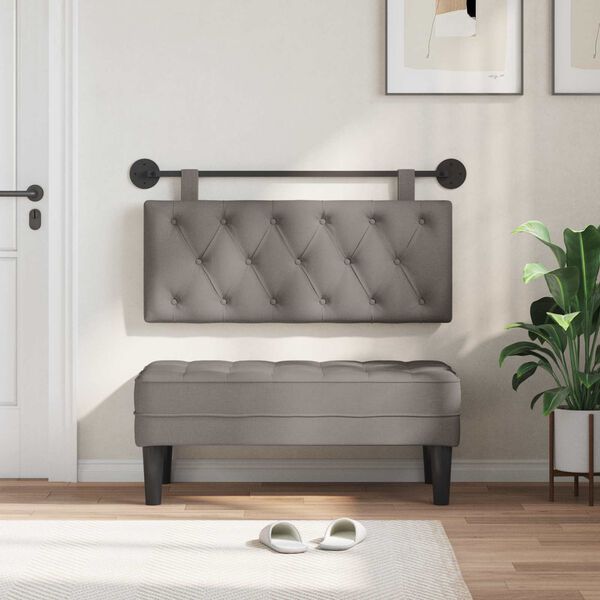 vidaXL T&ecirc;te de lit suspendue Montage mural Taupe 110 x 55 x 7 cm tissu