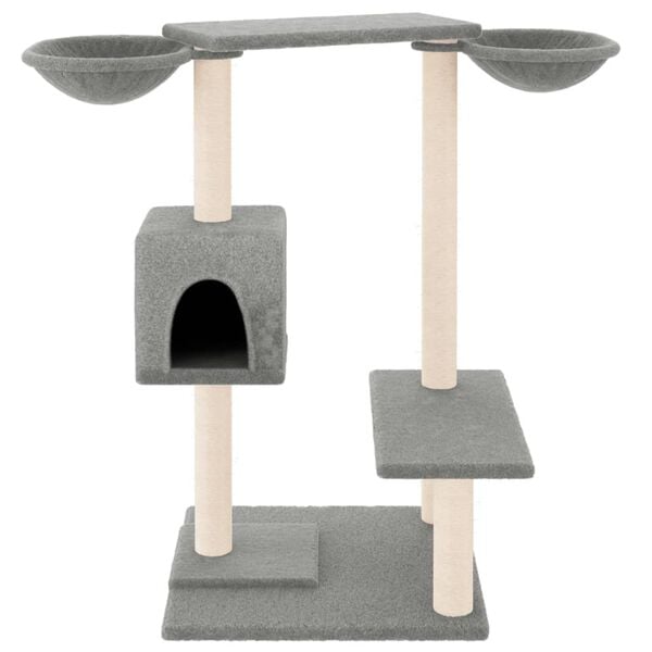 vidaXL Arbre &agrave; chat avec griffoirs gris clair 82 cm