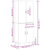 vidaXL Buffet haut Blanc 69,5x34x180 cm Bois d'ing&eacute;nierie