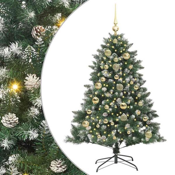 vidaXL Sapin de Noël artificiel avec 150 LED Vert 105 x 105 x 150 cm