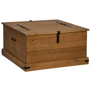 vidaXL Coffre de rangement HALDEN 91x91x47 cm bois massif pin