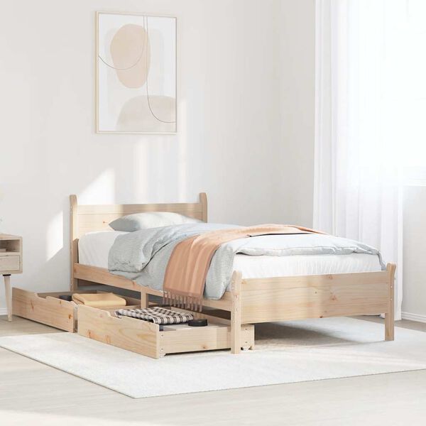 vidaXL Cadre de lit sans matelas 75x190 cm bois de pin massif