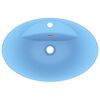 vidaXL Lavabo ovale &agrave; trop-plein Bleu clair mat 58,5x39 cm C&eacute;ramique