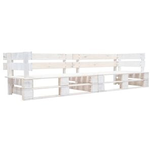 vidaXL Canap&eacute; de jardin palette 2 places blanc bois