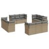 vidaXL Salon de jardin avec coussins 12 pcs beige r&eacute;sine tress&eacute;e