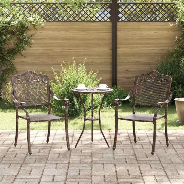vidaXL Chaise de jardin 2 pcs Bronze 55 x 56,5 x 91cm Aluminium
