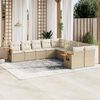 vidaXL Salon de jardin avec coussins 10 pcs beige r&eacute;sine tress&eacute;e