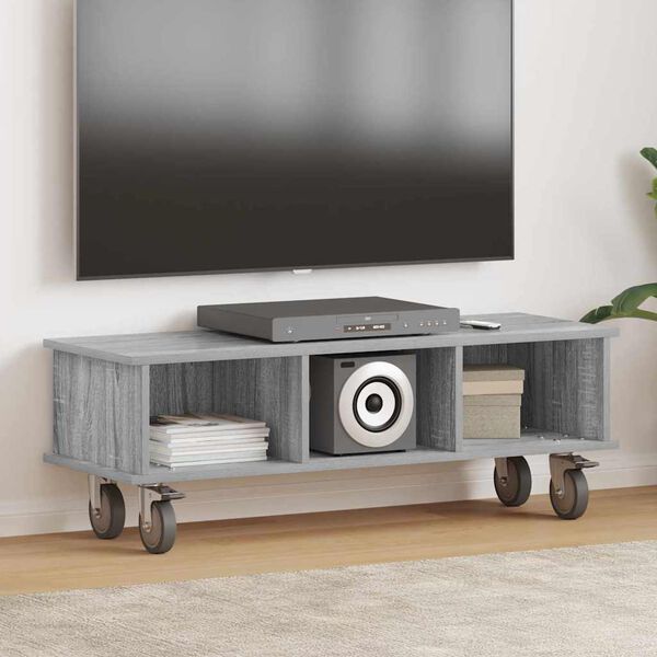 vidaXL Meuble TV Gris Sonoma 100 x 35 x 35 cm Bois d'ing&eacute;nierie