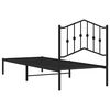 vidaXL Cadre de lit m&eacute;tal sans matelas avec t&ecirc;te de lit noir 90x200 cm
