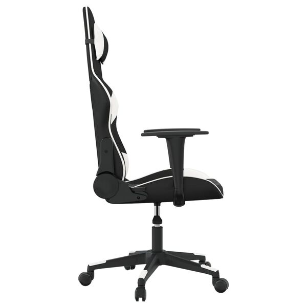 vidaXL Chaise de jeu de massage Noir et blanc Similicuir