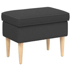 vidaXL Pouf Gris fonc&eacute; 55 x 35 x 41 cm Boucl&eacute;