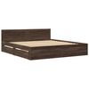 vidaXL Cadre de lit t&ecirc;te de lit sans matelas ch&ecirc;ne marron 200x200 cm