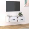 vidaXL Meuble TV suspendu Blanc brillant 80x36x25 cm Bois d'ingénierie