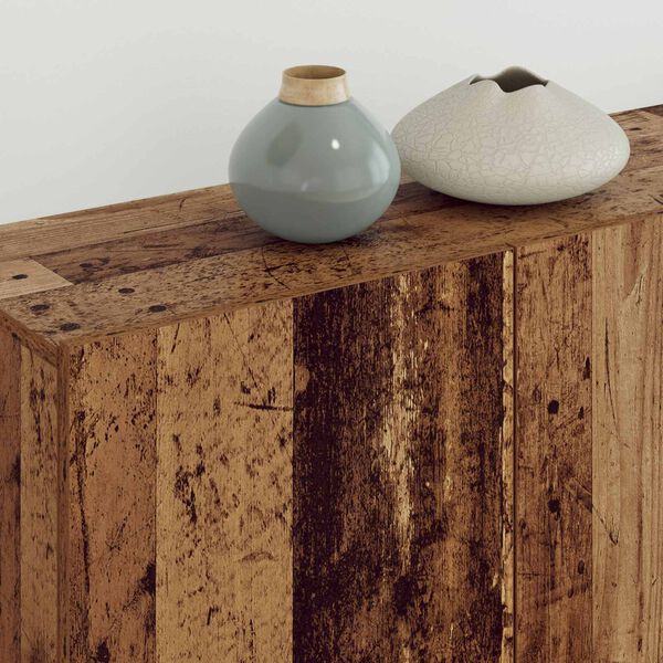 vidaXL Meuble TV Montage mural 4 pcs Bois Ancien Bois d'ing&eacute;nierie