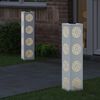 vidaXL Lumi&egrave;re de chemin LED solaire 2 pcs Blanc Acier lamin&eacute; &agrave; froid