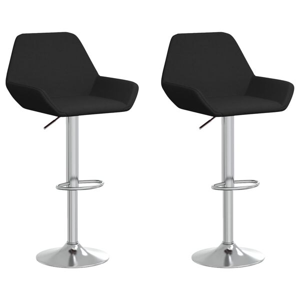 vidaXL Tabourets de bar lot de 2 noir tissu