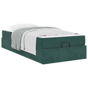 vidaXL Cadre de lit avec matelas Vert fonc&eacute; 80 x 200 cm Velours
