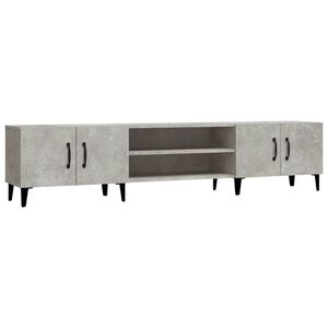 vidaXL Meuble TV gris b&eacute;ton 180x31,5x40 cm bois d'ing&eacute;nierie
