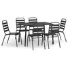 vidaXL Ensemble &agrave; manger de jardin 7 pcs anthracite acier