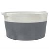 vidaXL Panier de rangement gris et blanc &Oslash;40x25 cm coton