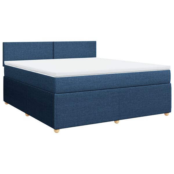 vidaXL Sommier &agrave; lattes de lit avec matelas Bleu 180x200 cm Tissu