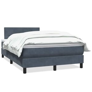 vidaXL Sommier &agrave; lattes de lit et matelas gris fonc&eacute; 120x220cm velours