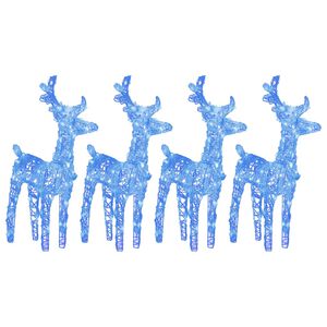 vidaXL Rennes de No&euml;l 4 pcs 160 LED Bleu Acrylique