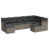 vidaXL Salon de jardin 9 pcs avec coussins gris r&eacute;sine tress&eacute;e