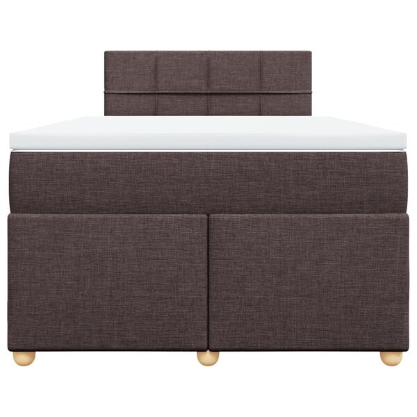 vidaXL Sommier &agrave; lattes de lit et matelas marron fonc&eacute; 120x190cm tissu