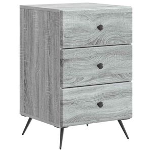 vidaXL Cabinet de chevet avec tiroir Sonoma gris 43 x 41 x 66,5 cm