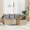 vidaXL Ensemble de canap&eacute; de jardin 5 pcs Beige Poly Rattan
