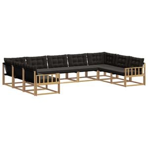 vidaXL Ensemble de canap&eacute;s d'ext&eacute;rieur 9 pc Blanc et noir