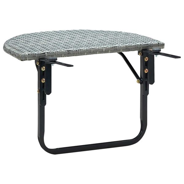 vidaXL Table de balcon Gris 60x60x40 cm Résine tressée