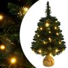 vidaXL Sapin de No&euml;l artificiel pr&eacute;-&eacute;clair&eacute; et supports vert 60 cm PVC