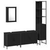 vidaXL Ensemble de mobilier de salle de bain avec &eacute;tag&egrave;re 4 pcs Noir