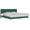 vidaXL Cadre de lit avec t&ecirc;te de lit Vert fonc&eacute; 180 x 200 cm Tissu