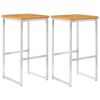 vidaXL Chaises de bar lot de 2 bois d'acacia solide/acier inoxydable