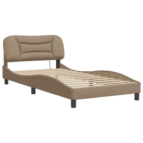 vidaXL Cadre de lit avec LED sans matelas Hvar cappuccino 100x200 cm
