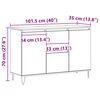 vidaXL Buffet ch&ecirc;ne artisanal 101,5x35x70 cm bois d'ing&eacute;nierie